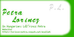 petra lorincz business card